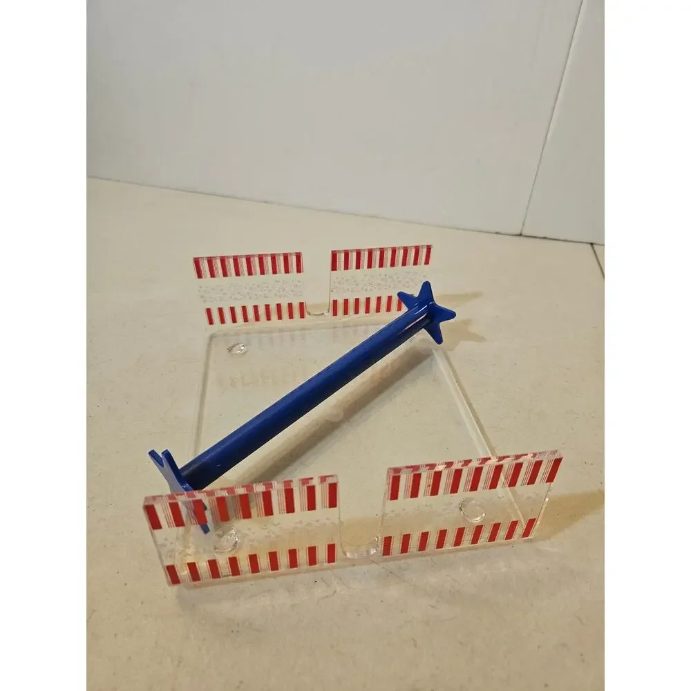 Vintage Avon Plastic Acrylic Napkin Holder Red White Blue Patriotic Americana